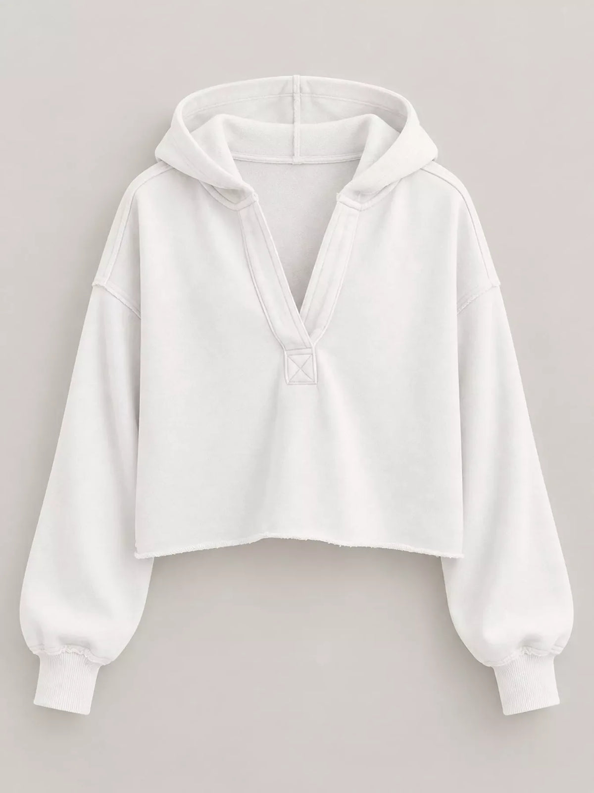 Dropped Shoulder Cropped Hoodie