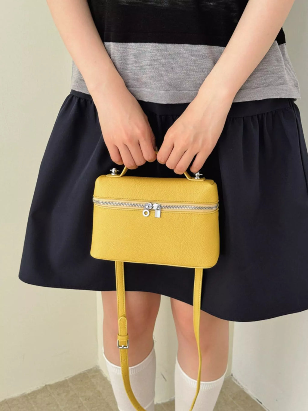 Textured Zipper Crossbody Bag