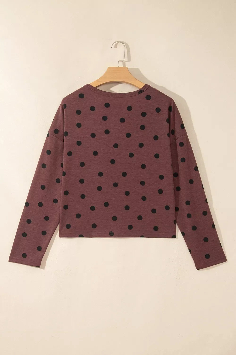 Polka Dot Button Front Long Sleeve Casual Shirt