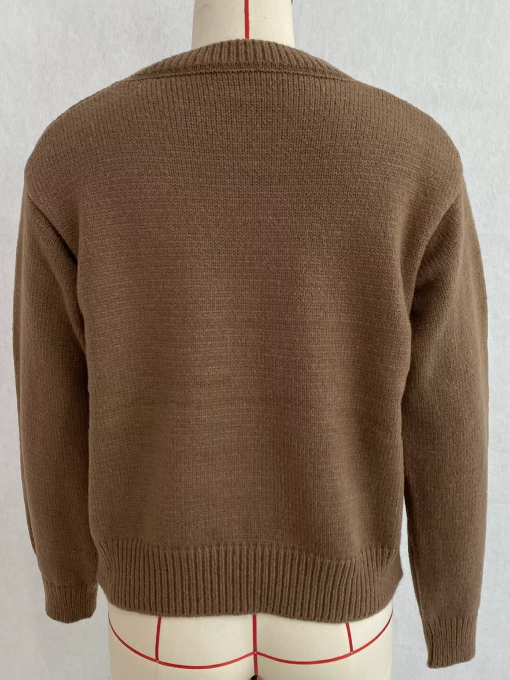 Heart Pattern Round Neck Sweater