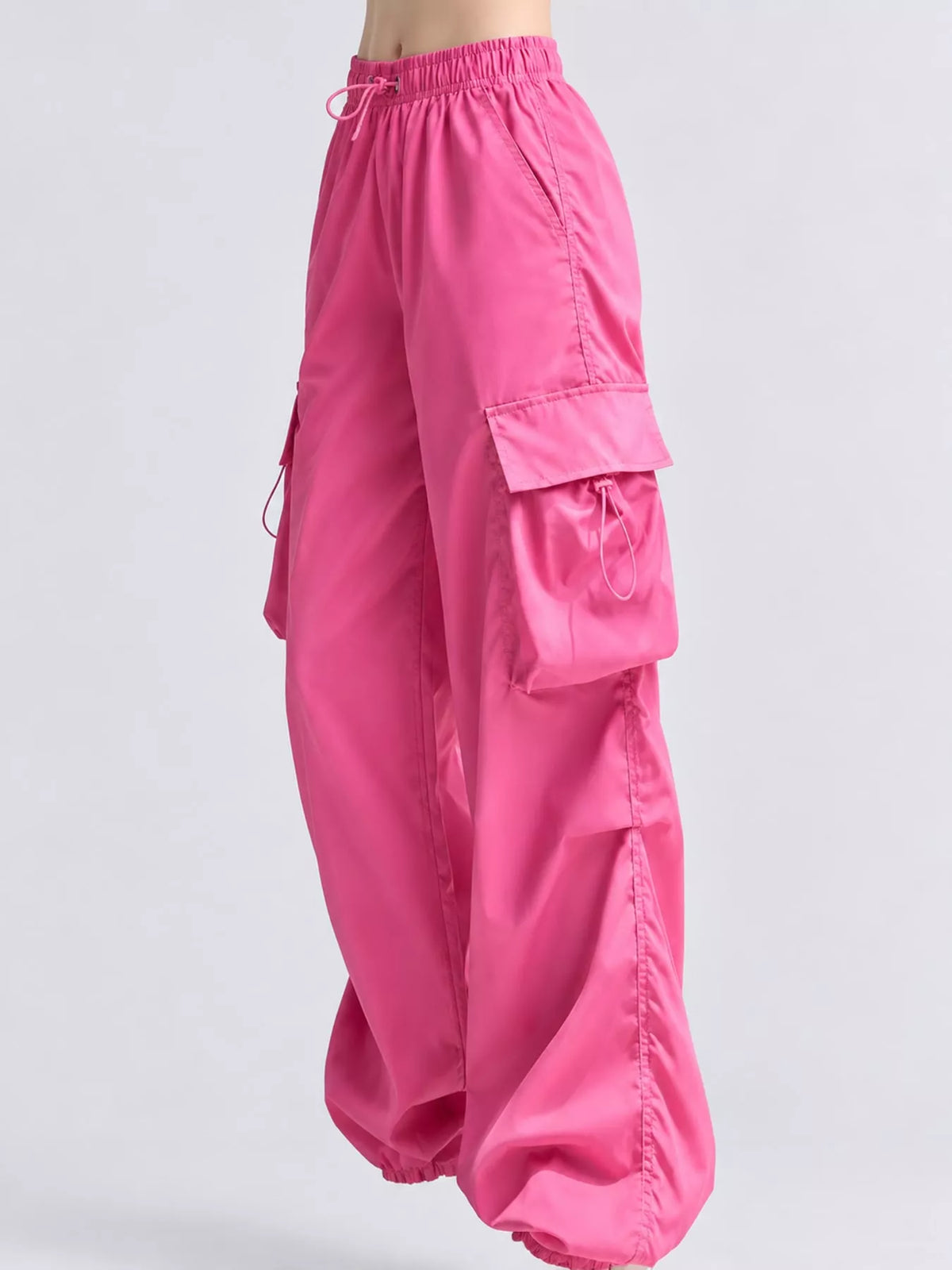 Full Size Drawstring Cargo Pants Plus Size