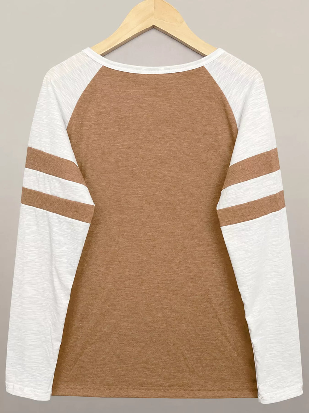 Full Size Color-Block Raglan Sleeve Striped T-Shirt Plus Size