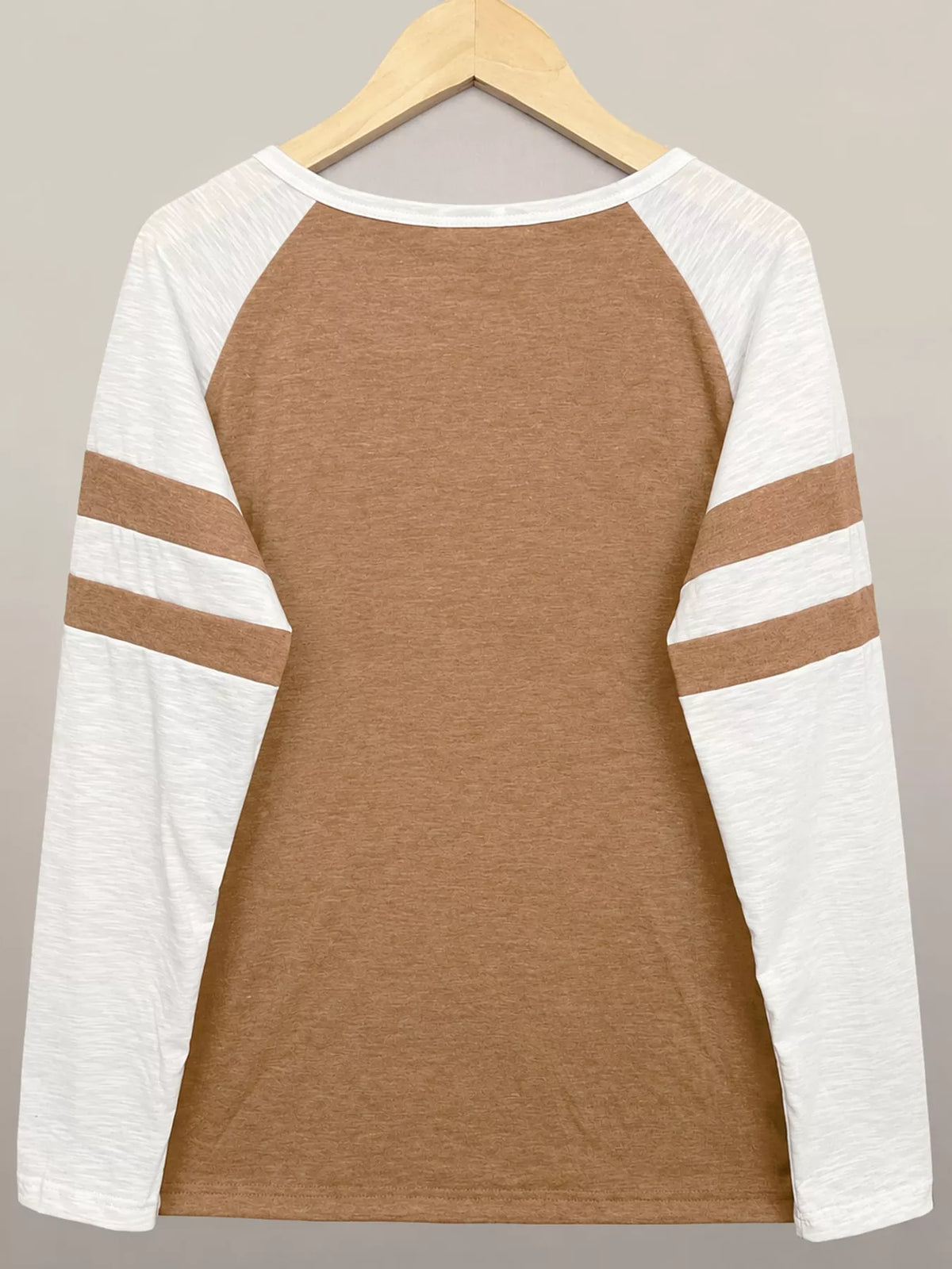 Full Size Color-Block Raglan Sleeve Striped T-Shirt Plus Size