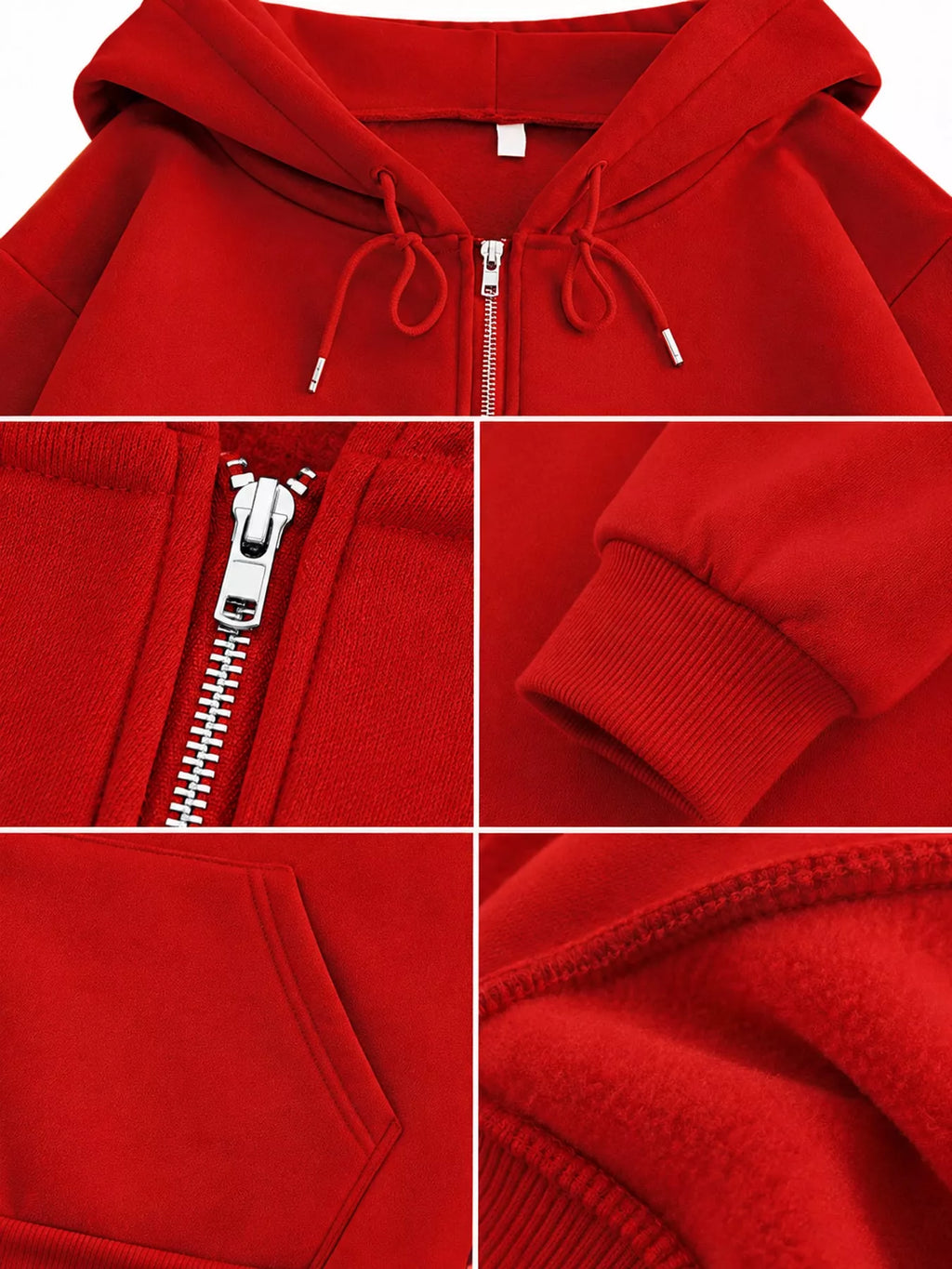 Full Size Oversized Solid Zip-Up Hoodie with Drawstring Plus Size
