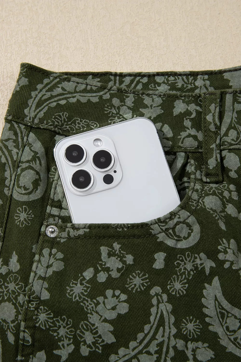 Paisley Print Harem Denim Pants
