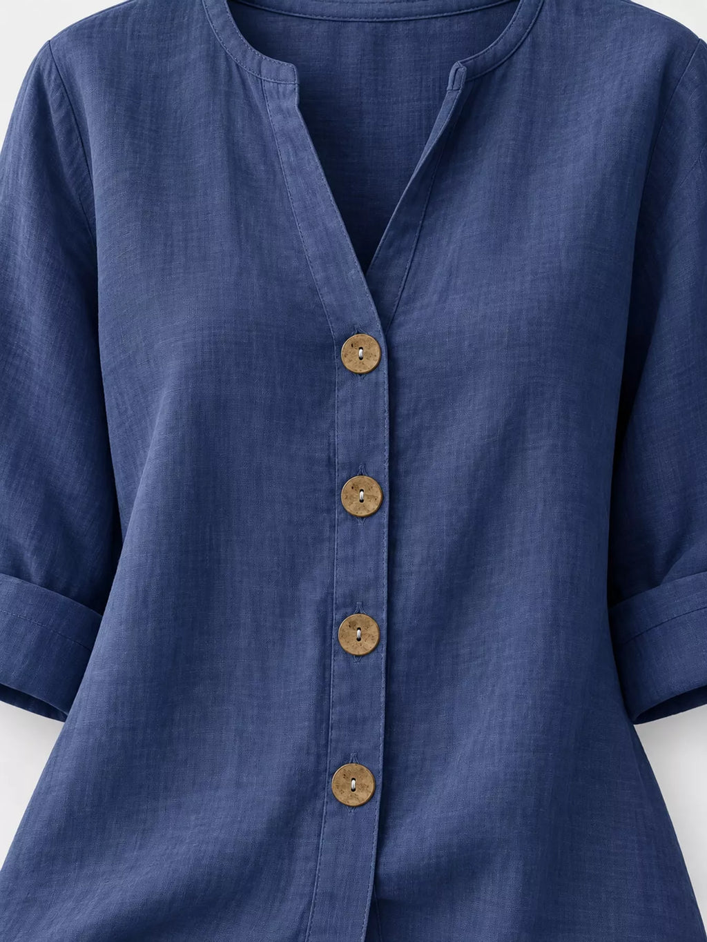 Notched Button Down Shirt