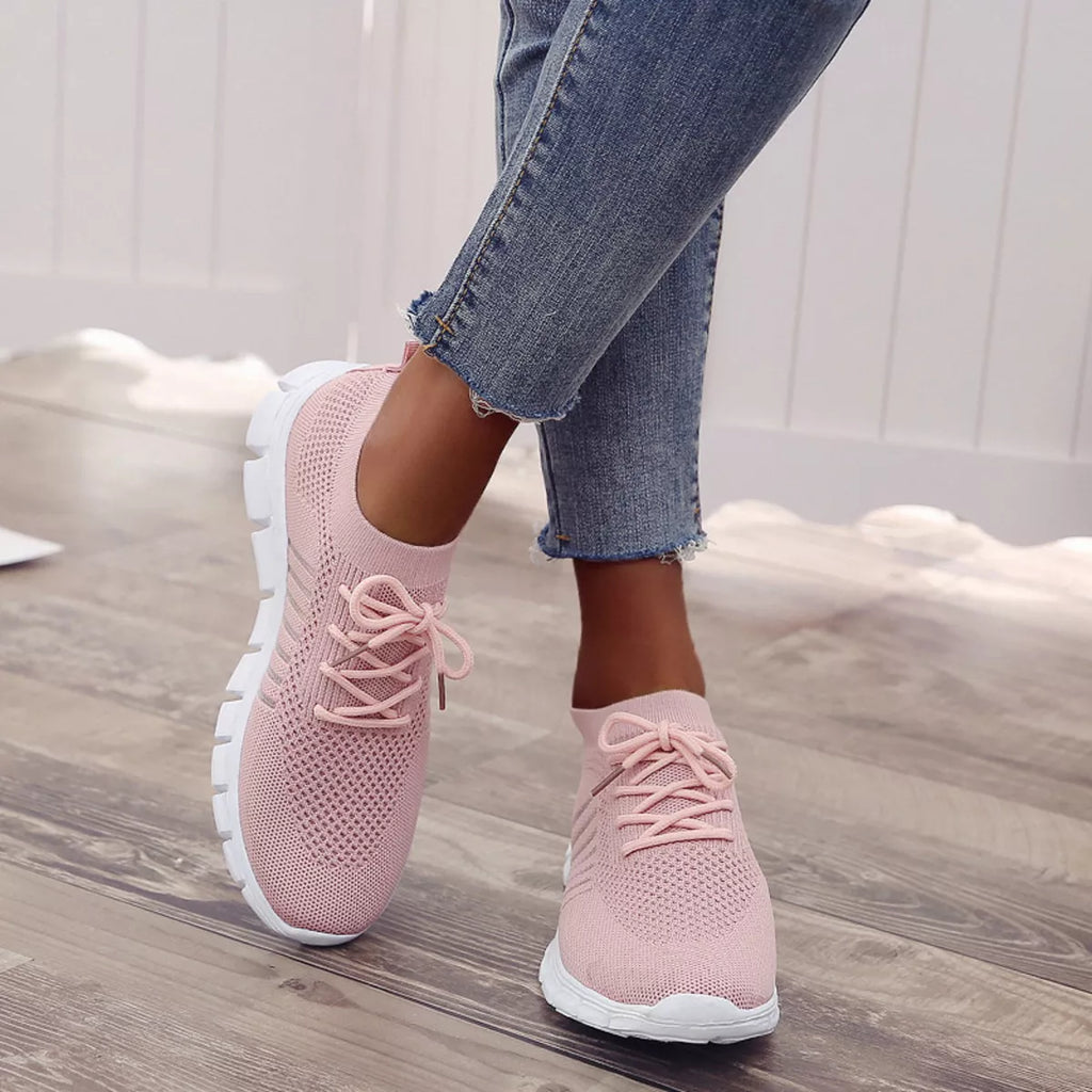 Breathable Mesh Lace-Up Athletic