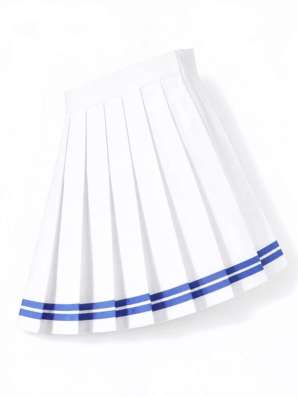 Pleated Striped Skirt