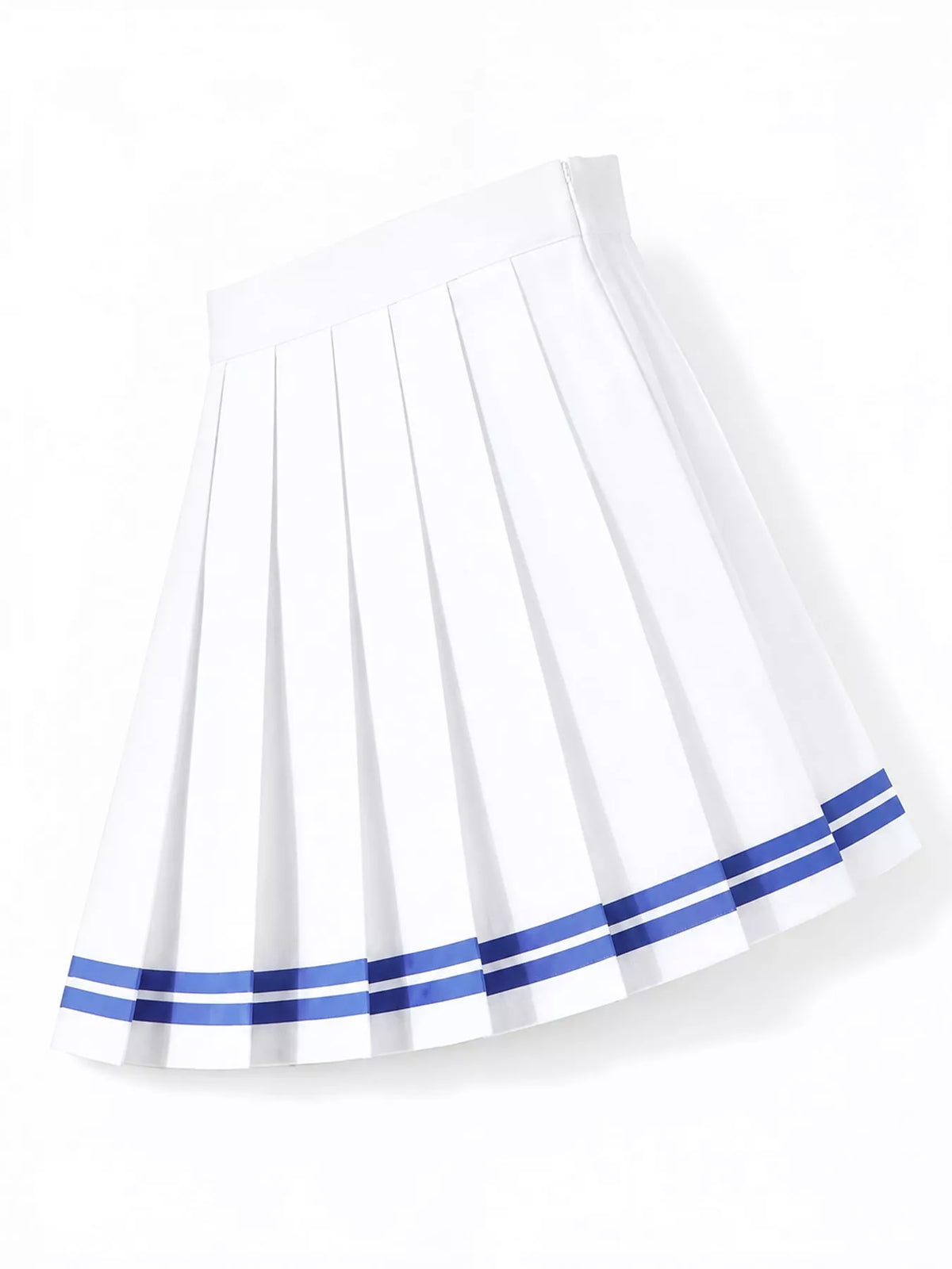 Pleated Striped Skirt