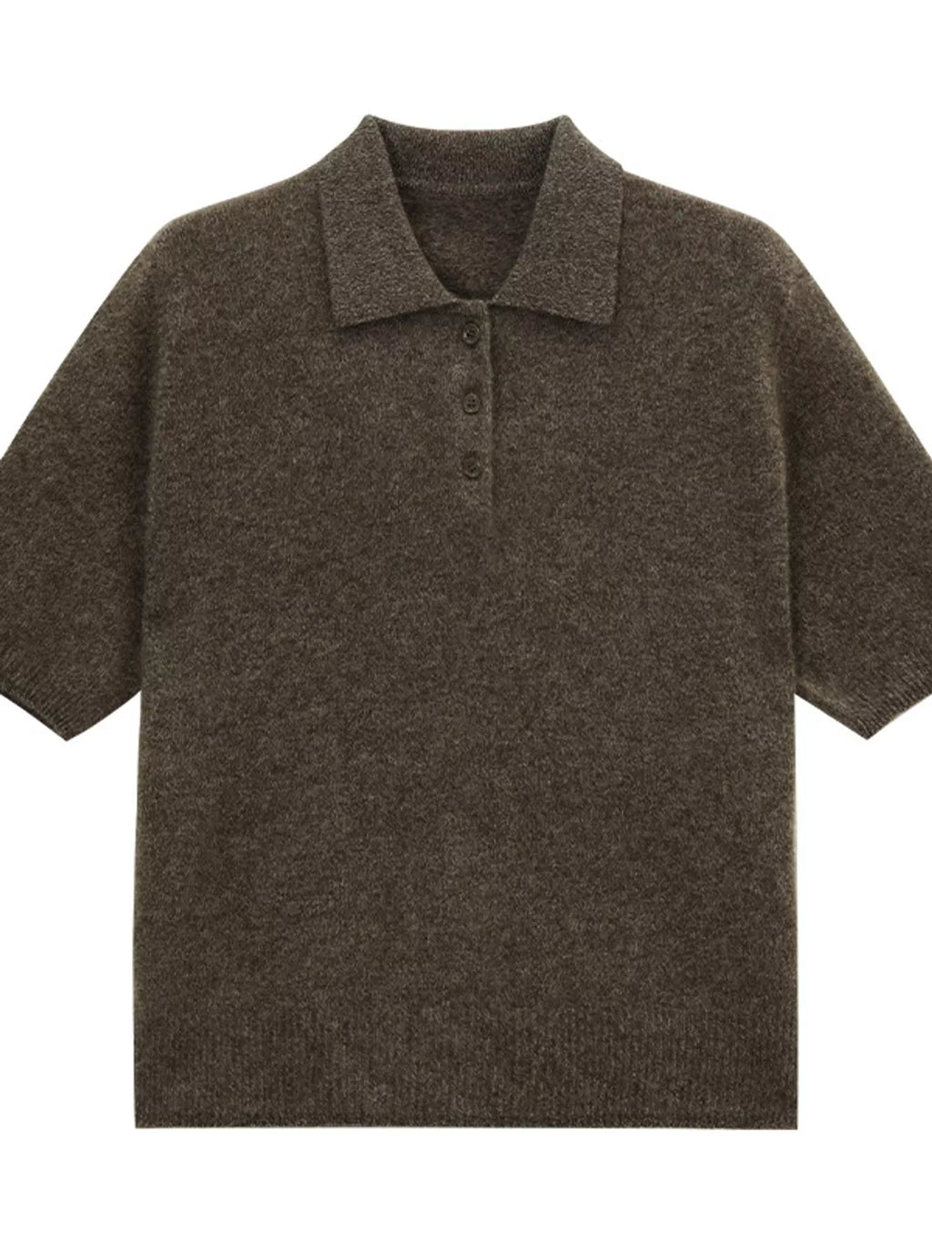 Wool Short-Sleeve knitted Polo Shirt