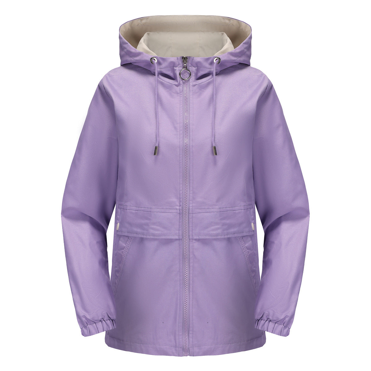 New Hooded Solid Color Trench Coat For Women
