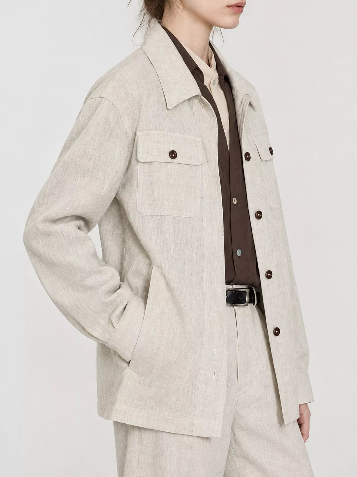 Button Up Long Sleeve Shacket