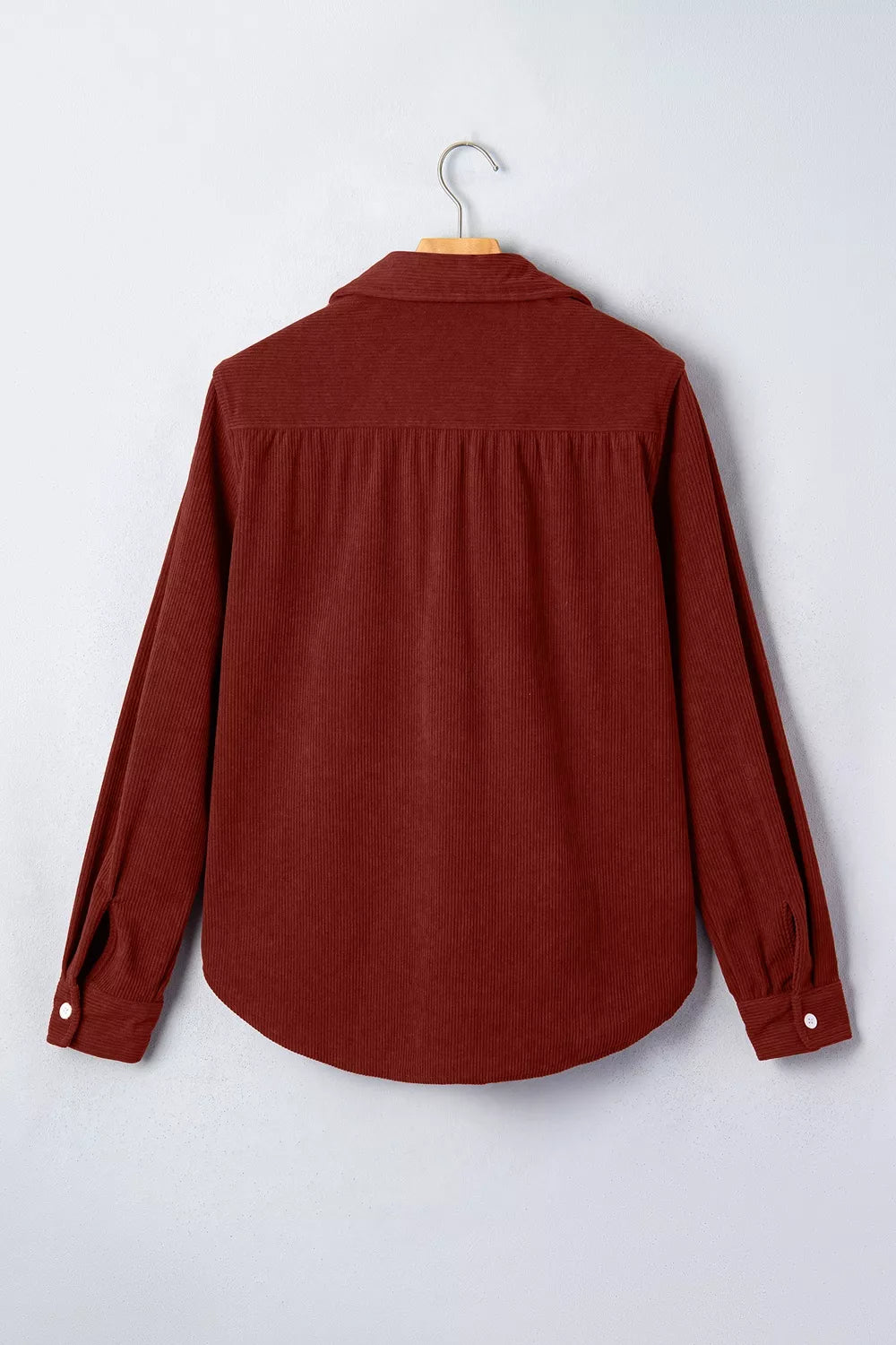 Adjustable Cuff Long Sleeve Corduroy Shirt