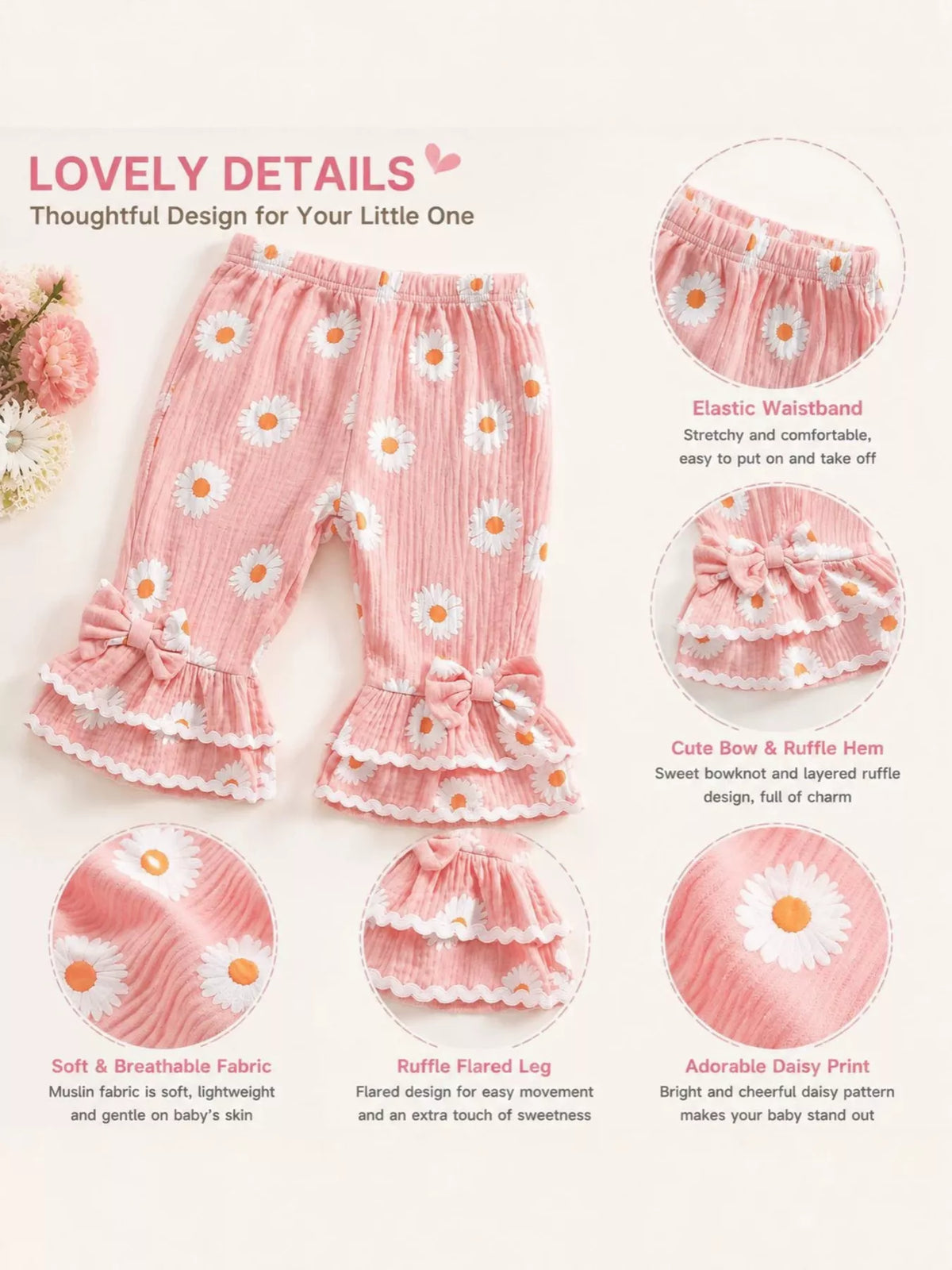 Children's Letter Bodysuit and Pants Set with Headband