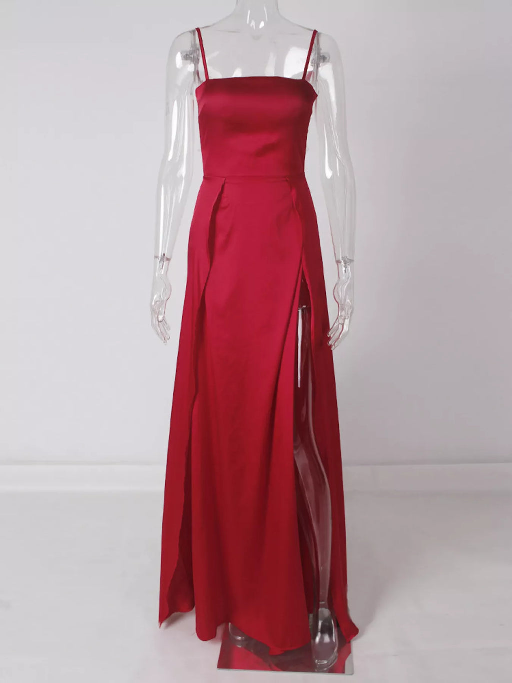 Spaghetti Strap High-Slit Maxi Dress