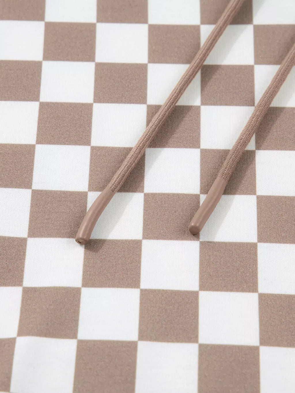 Checkered Oversized Drawstring Hoodie
