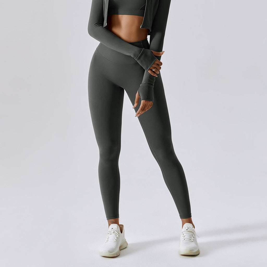 Running Cloud-Feel Quick-Dry Fitness Pants Breathable Outdoor Tight Sports Pants High-Waisted Butt-Lifting Yoga Pants For Women 8047