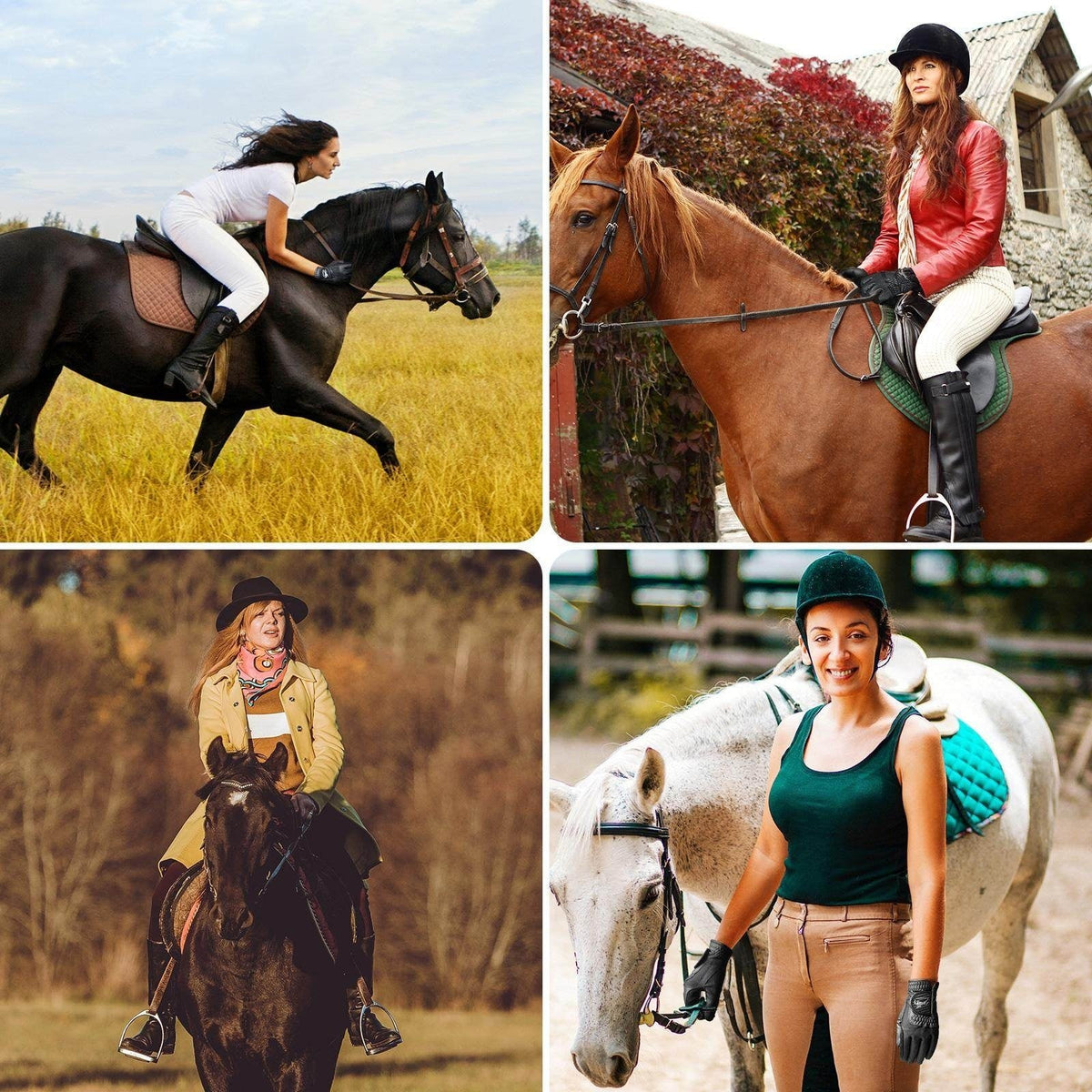 Ladies' Leather Equestrian Gloves