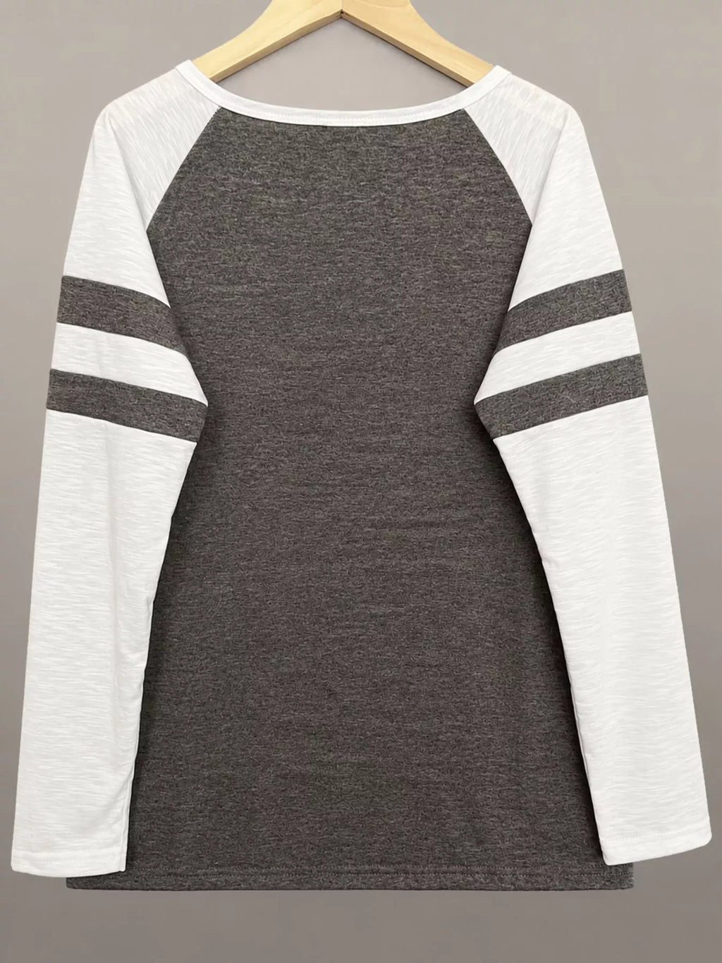 Full Size Color-Block Raglan Sleeve Striped T-Shirt Plus Size