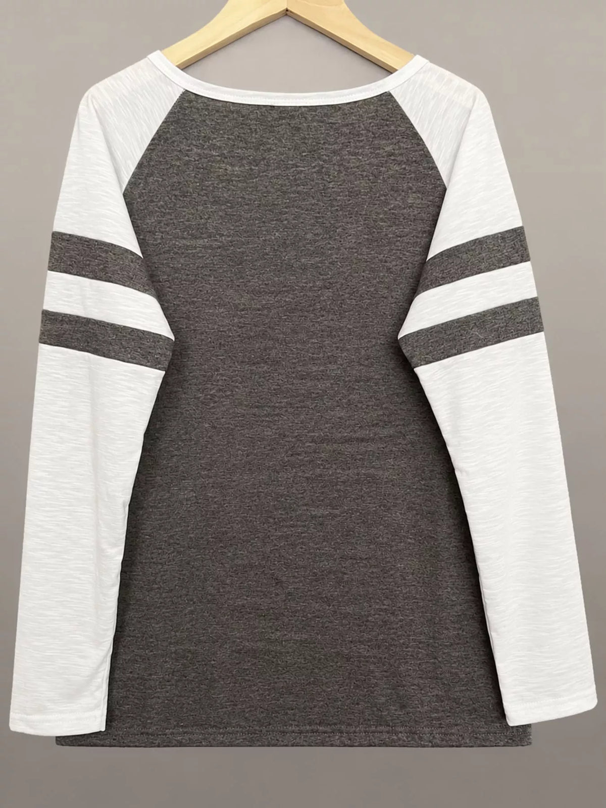Full Size Color-Block Raglan Sleeve Striped T-Shirt Plus Size