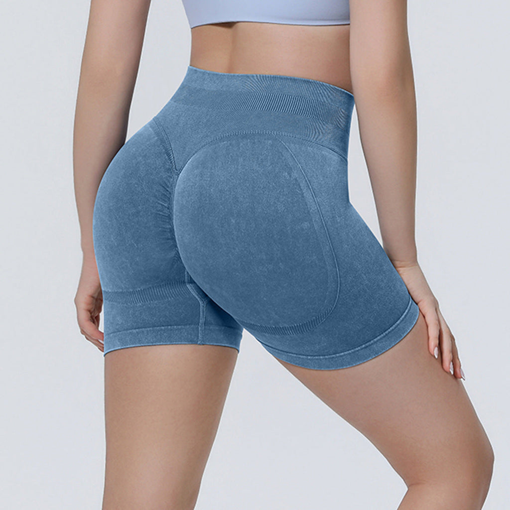 Seamless Knitted Sand-washed Yoga Shorts