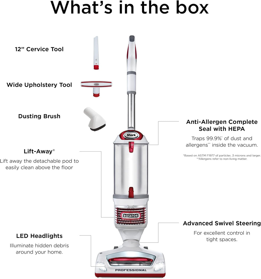 Shark NV501 Rotator Professional Upright Vacuum Lift-Away HEPA Red NEW