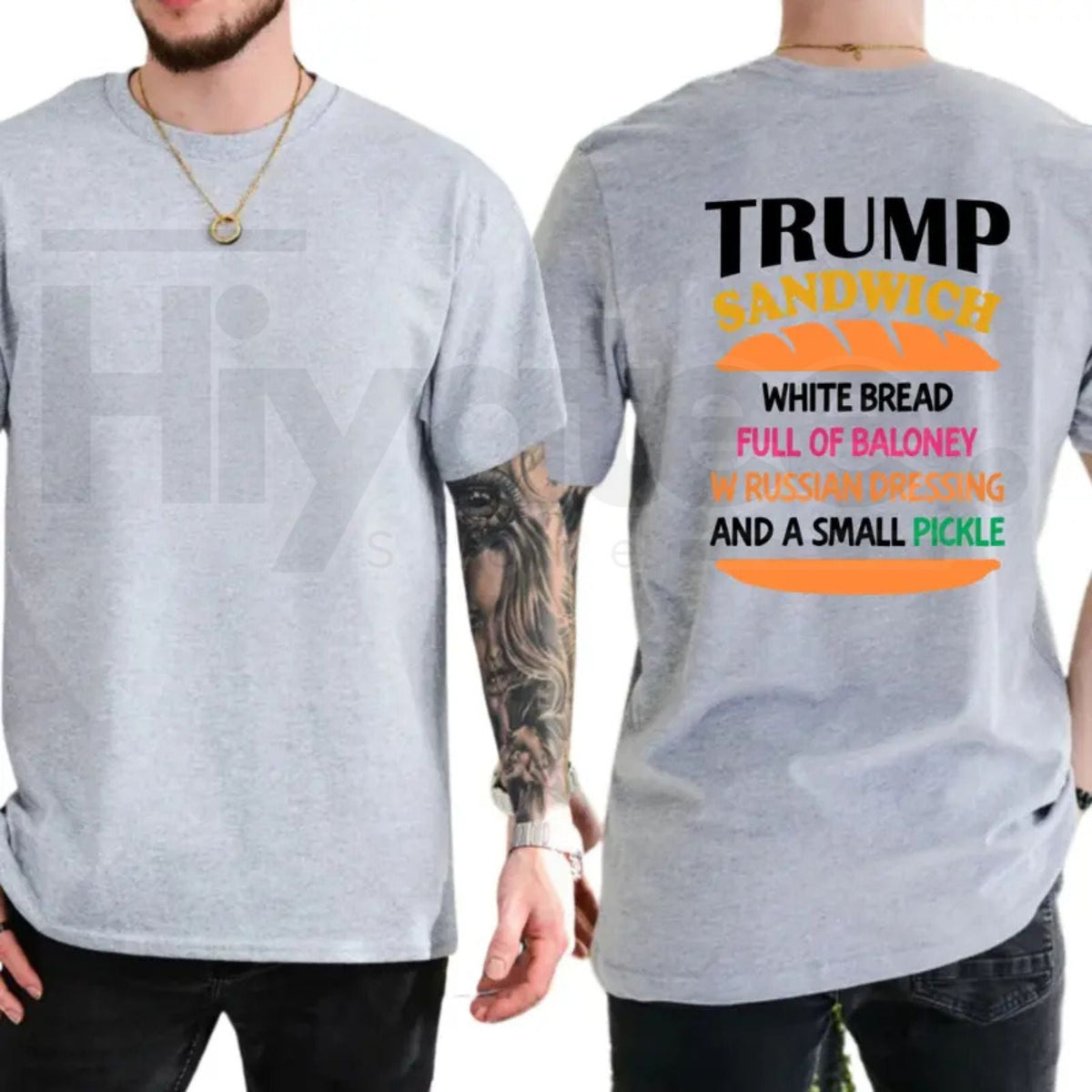 Trump Sandwich T-Shirt – Funny Political Graphic Tee, Sarcastic Liberal & Democrat Statement Shirt