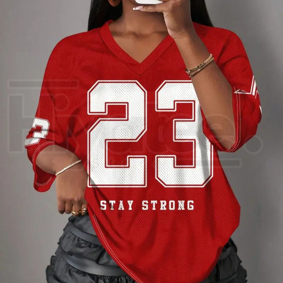 Y2K Retro Mesh Breathable Sports Jersey V-Neck T-Shirt