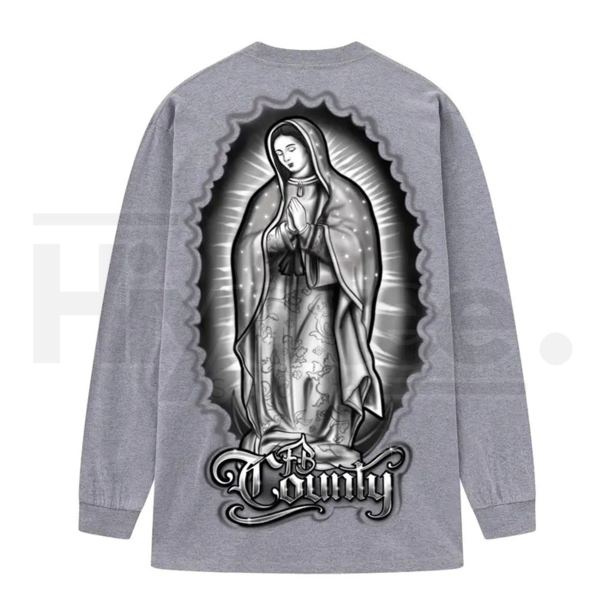 FB County Graphic Long Sleeve T-Shirt – Classic Streetwear Style, Heavyweight Long Sleeve Tee