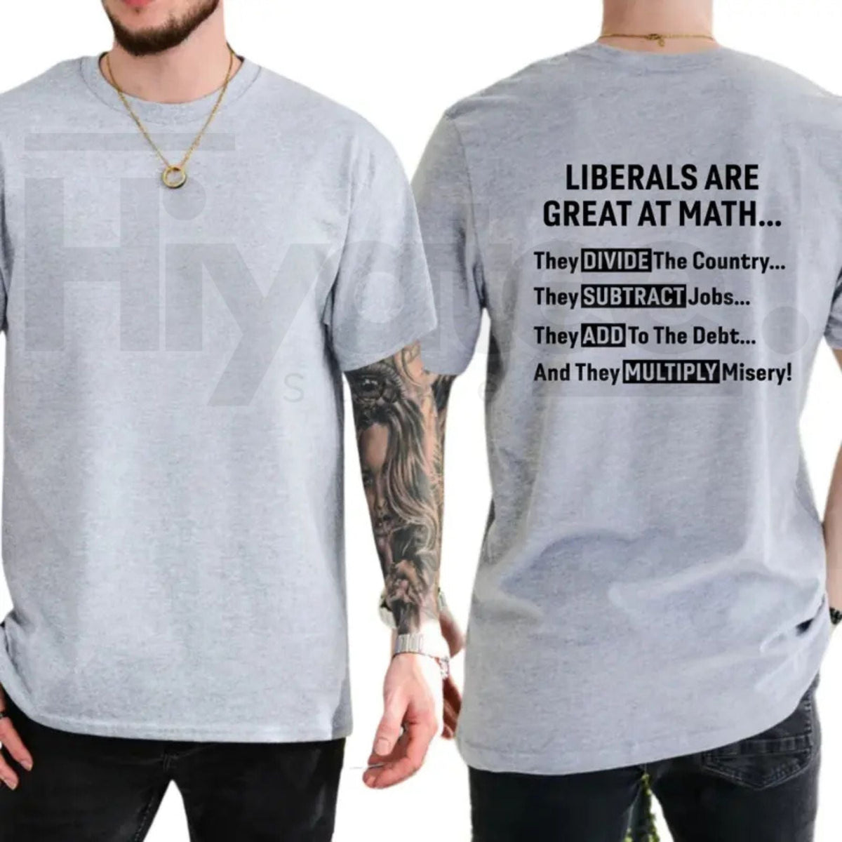 "Liberals Are Great At Math" – Funny Sarcastic Conservative Graphic Top