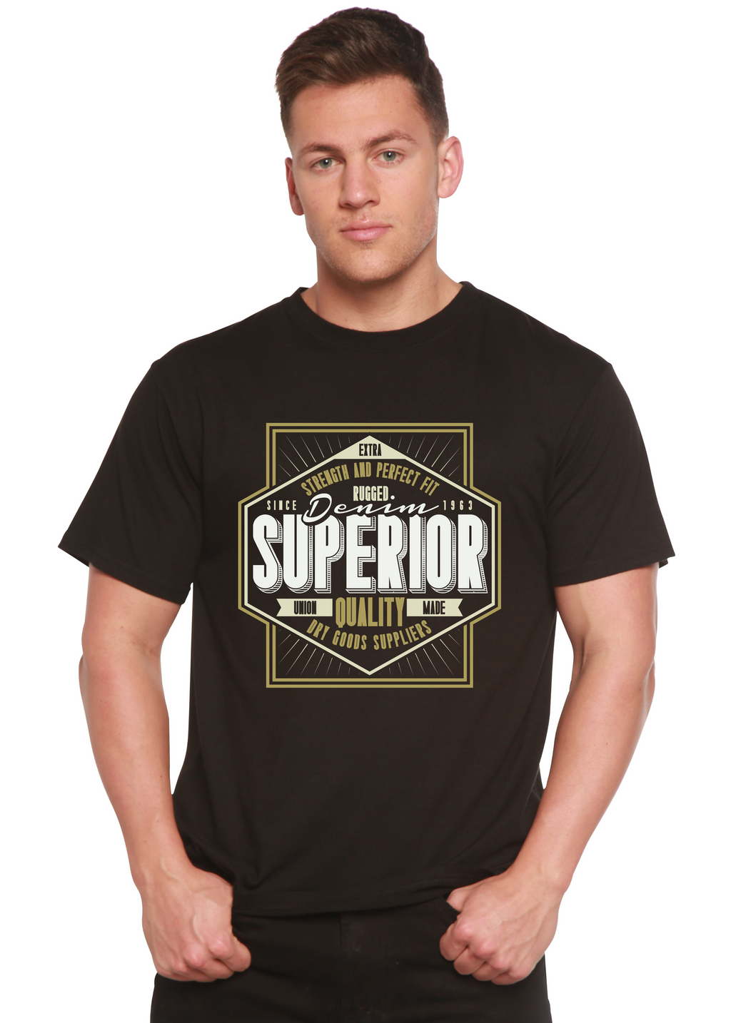 Superior Quality Men's Bamboo Viscose/Organic Cotton Short Sleeve Graphic T-Shirt