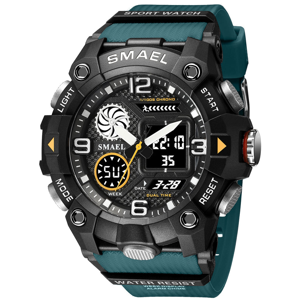 Sport Watch For Men WIth  Dual Time Waterproof 50M Miliatry Watches Chronograph Alarm Army Wristwatch