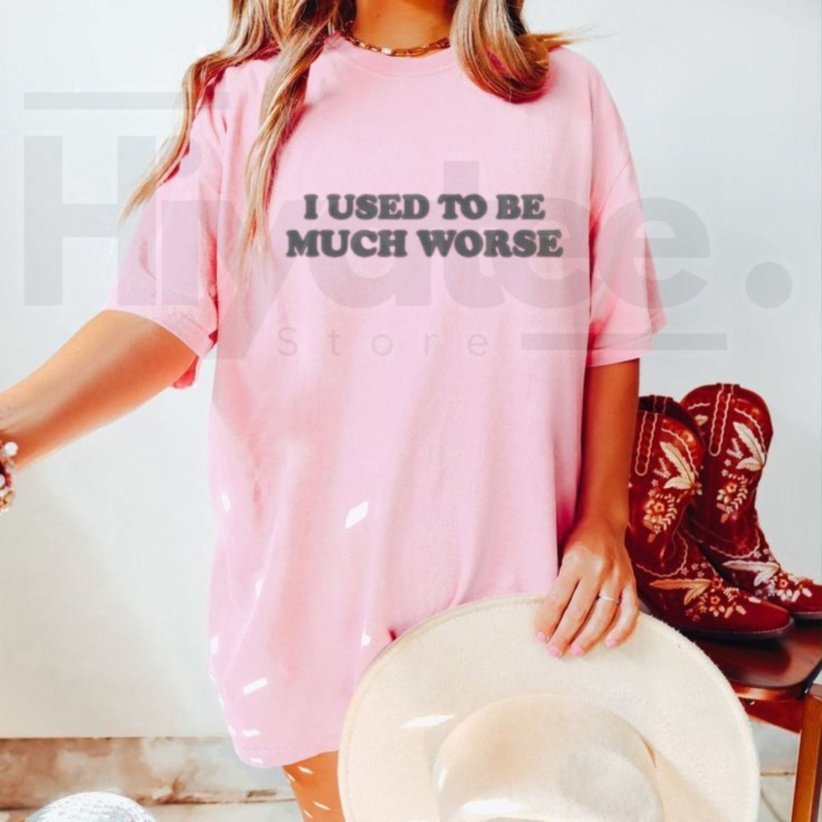 I Used to Be Much Worse Graphic Tee – Humorous Casual Crew Neck T-Shirt
