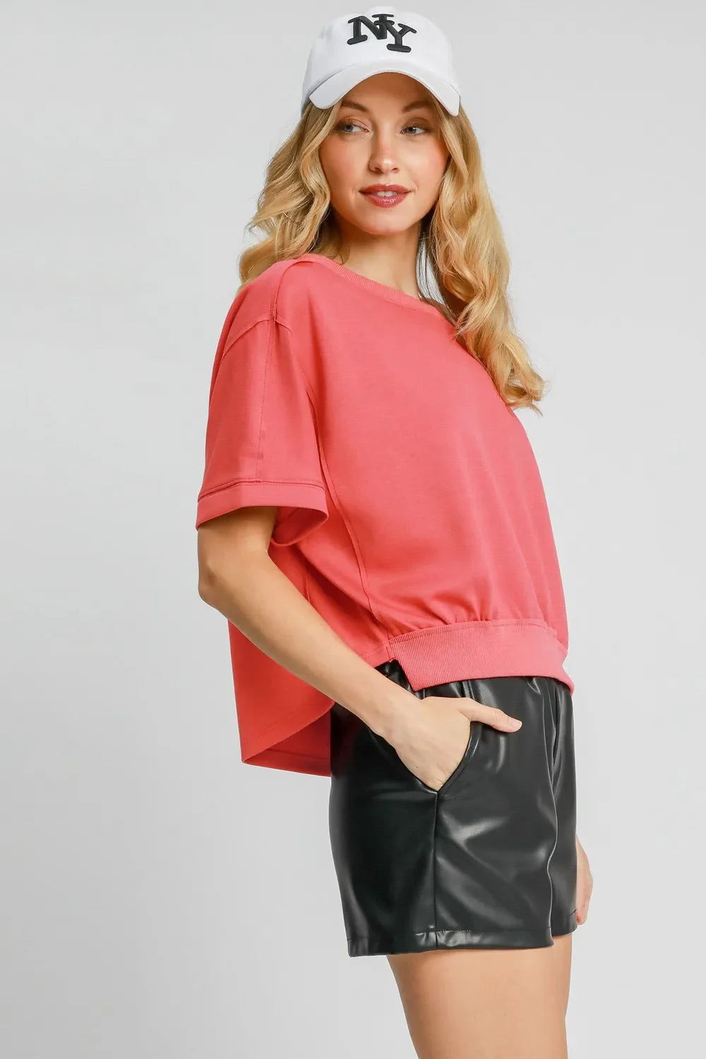 Lightweight Cropped Short Sleeve Sweatshirt – Relaxed Fit