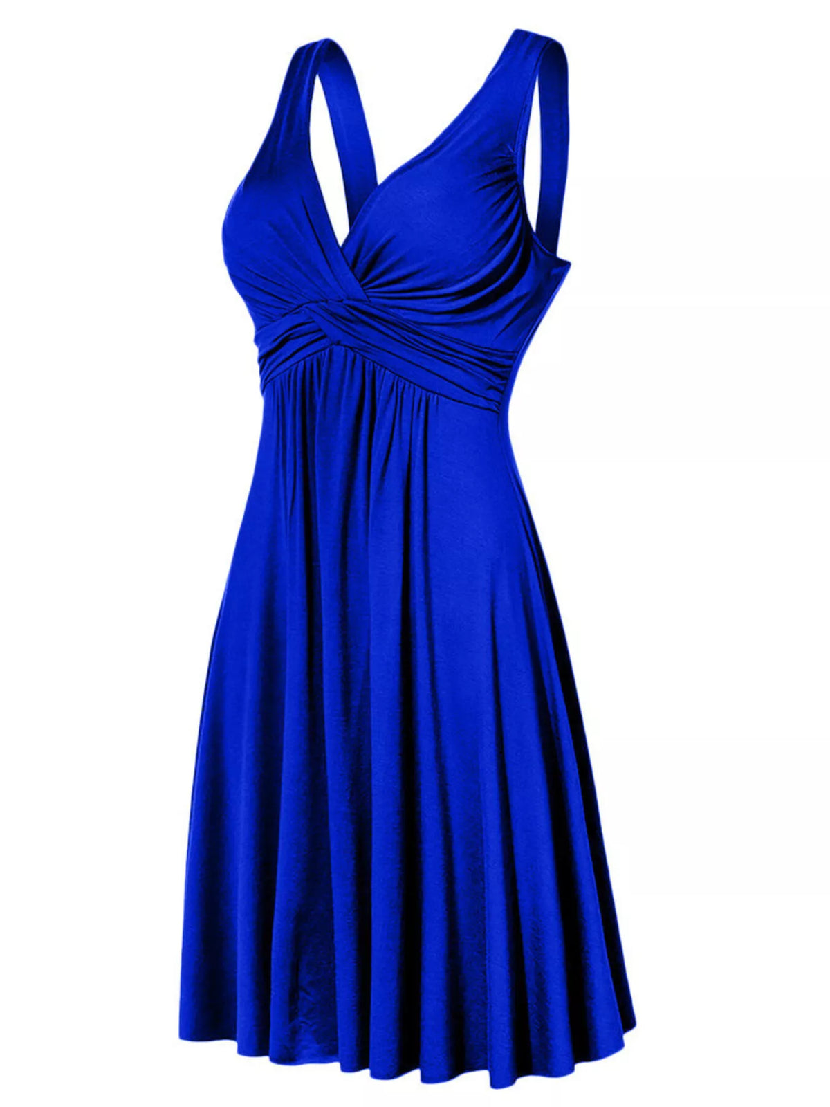 Full Size Twisted Sleeveless Ruched Waist A-Line Dress Plus Size
