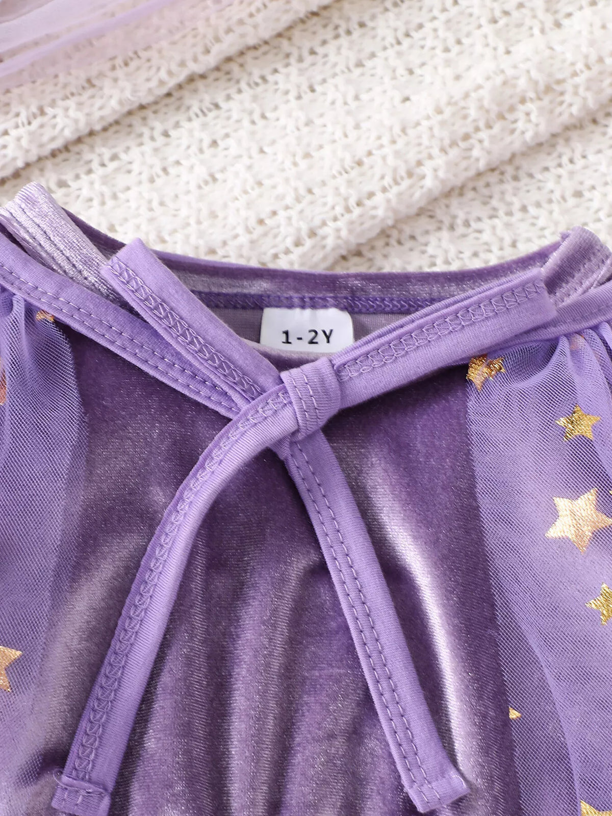 Children's Halloween Velvet Dress and Mesh Cape Set