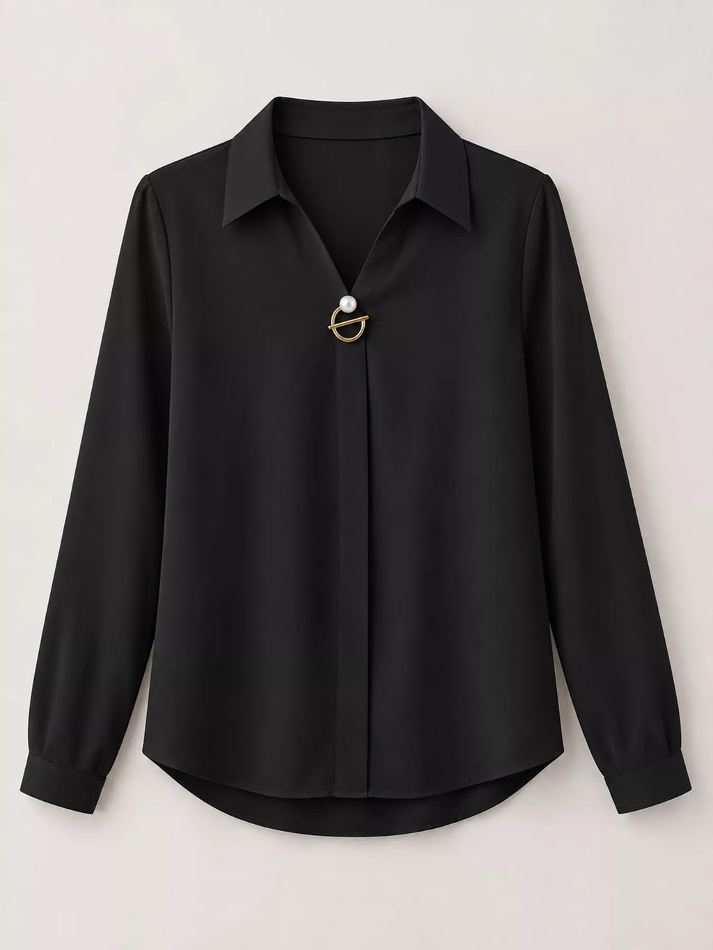 Long Sleeve Satin Blouse