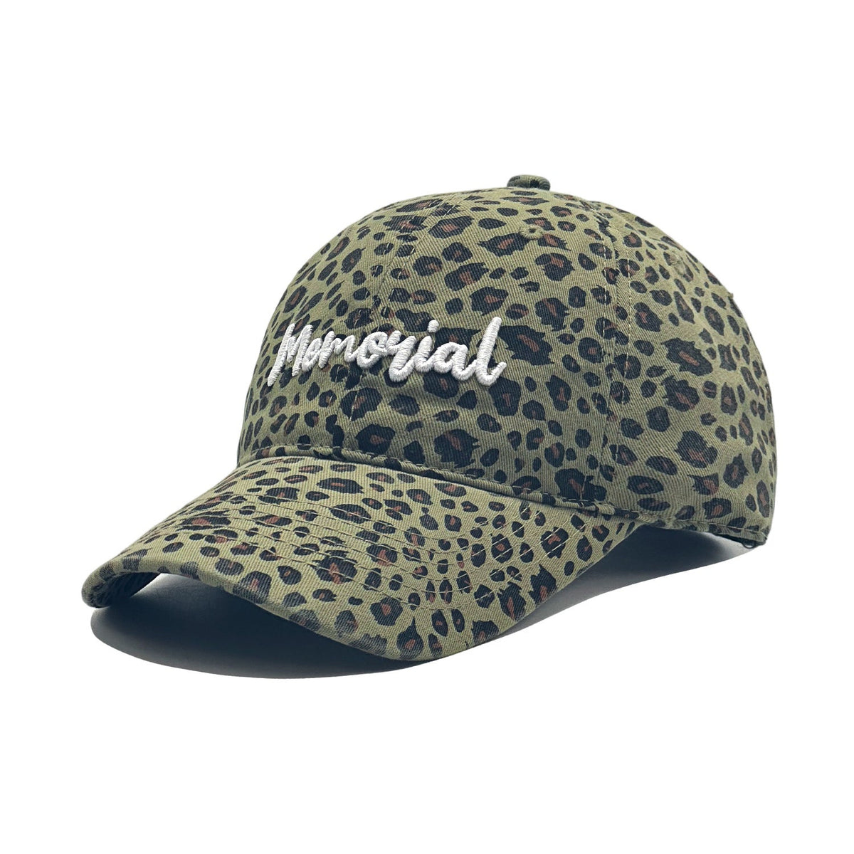 Retro Leopard-print Embroidered Baseball Cap Washed And Distressed