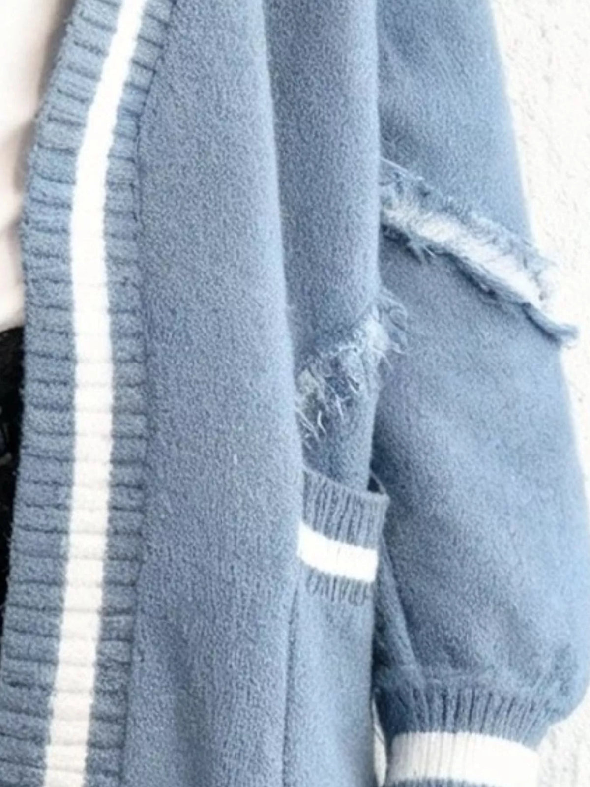 Frayed Hem Open Front Cardigan