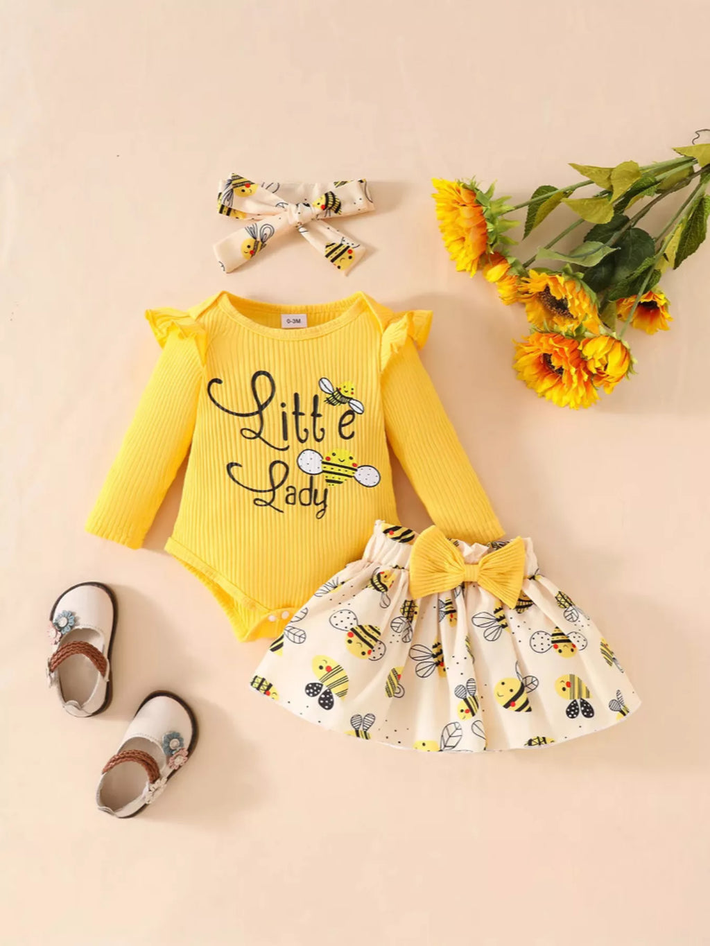 Children's Little Lady Bee-Themed 3-Piece Set
