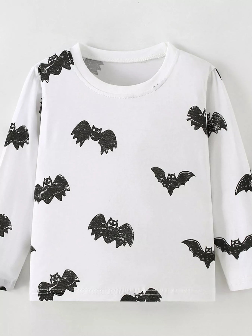 Children's Halloween Bat Print Long Sleeve T-Shirt