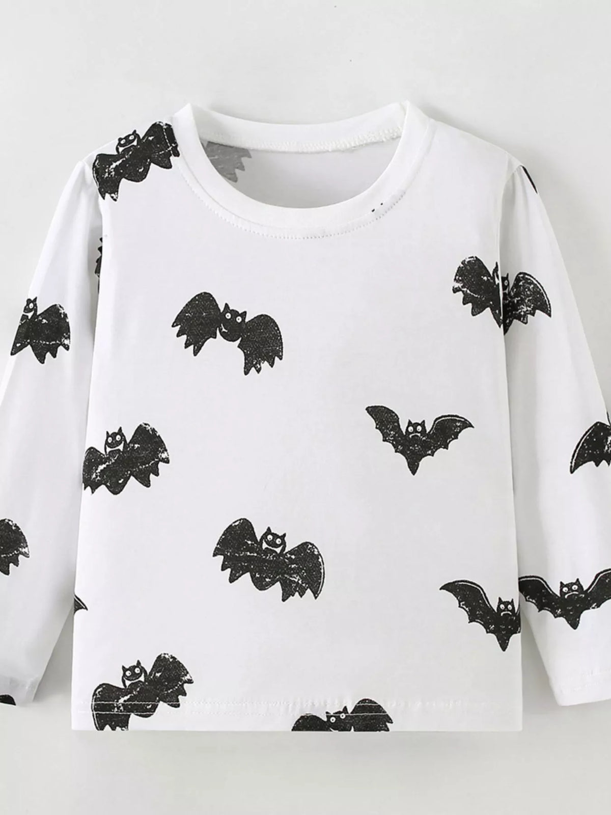 Children's Halloween Bat Print Long Sleeve T-Shirt