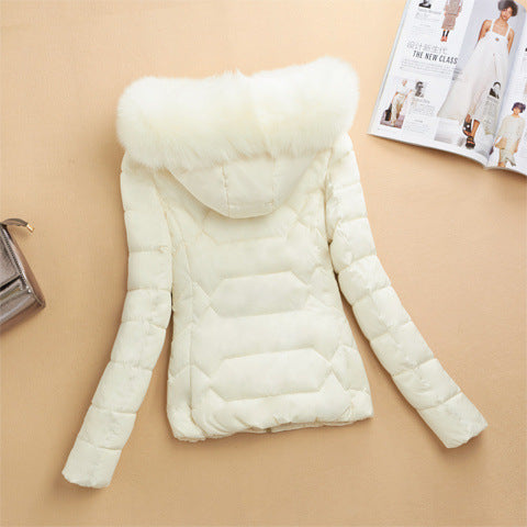 Big Fur Collar Cotton Coat Women