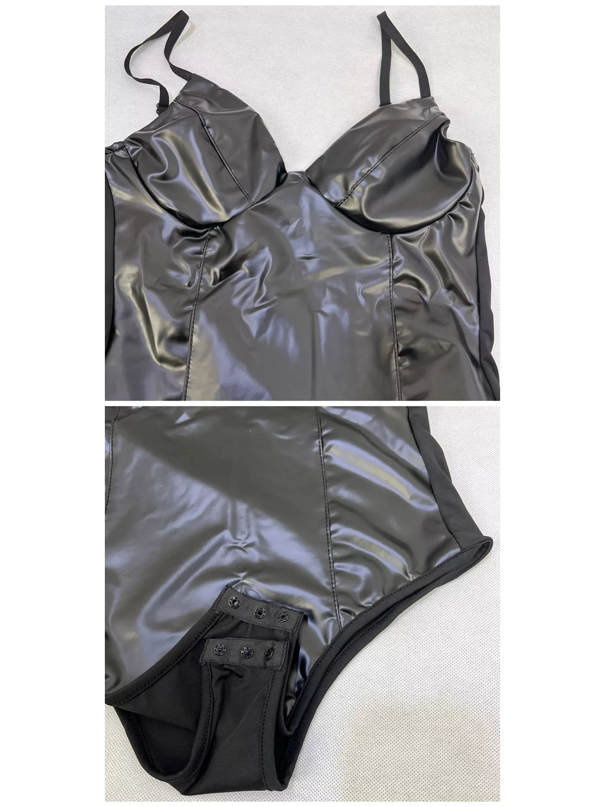 Faux Leather Sleeveless Bodysuit