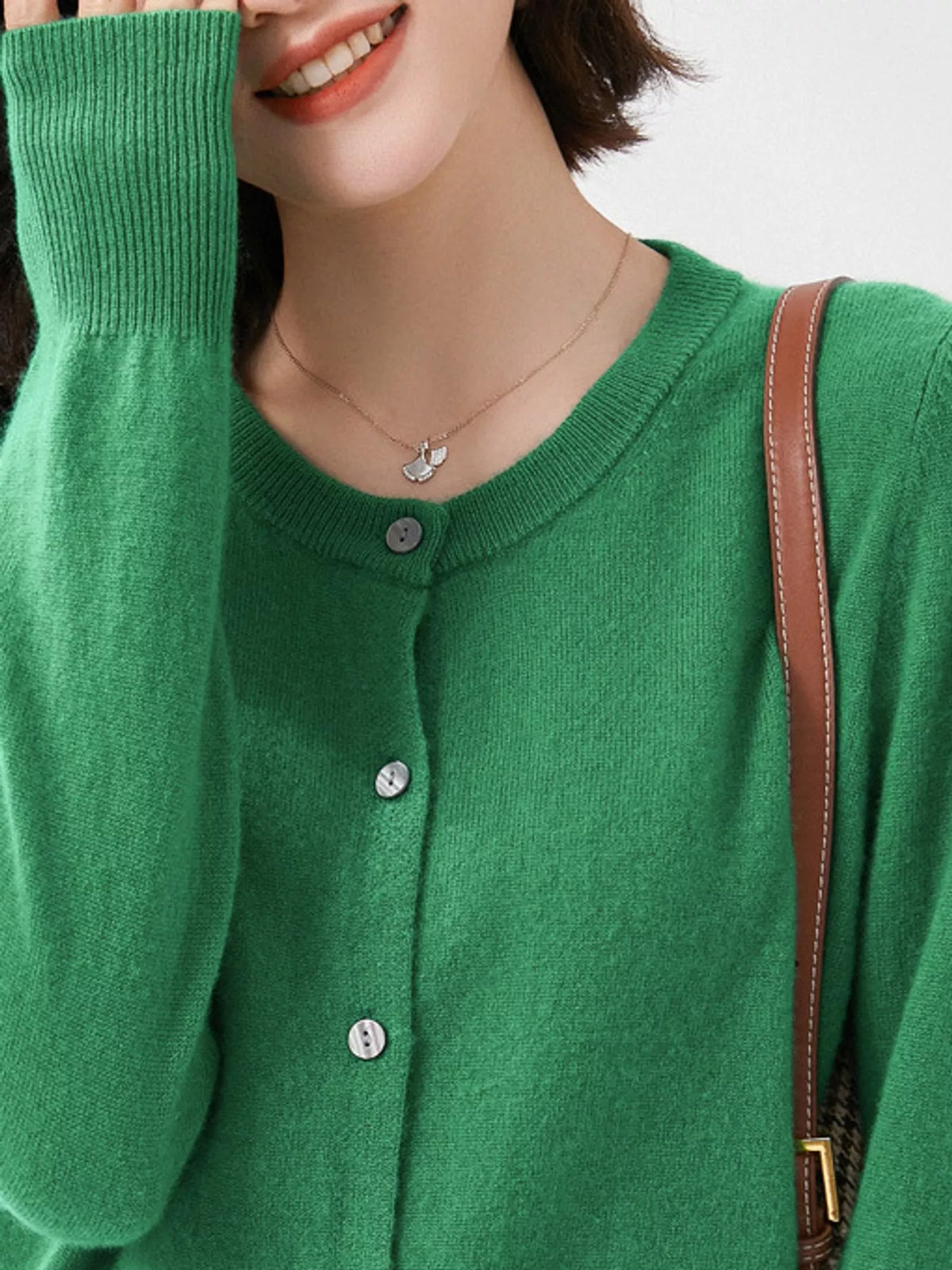 Classic Crew Neck Knit Cardigan