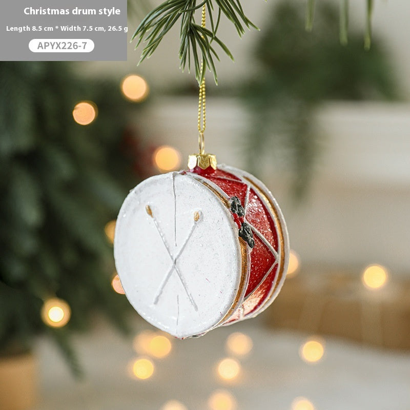Christmas Tree Decorations Painted Plastic Christmas Pendant