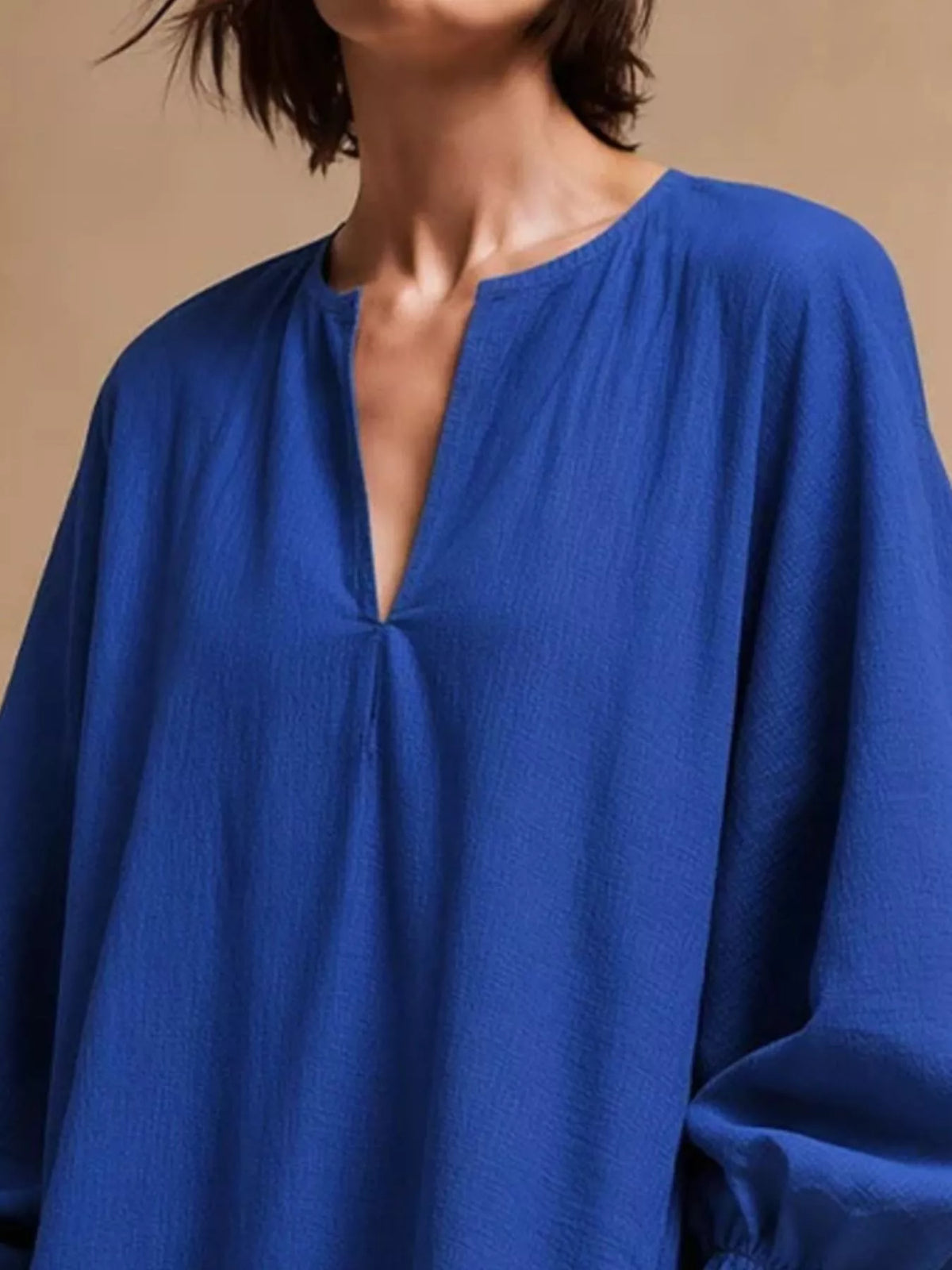 Casual Loose-Fit Balloon Sleeve Mini Dress with Pockets