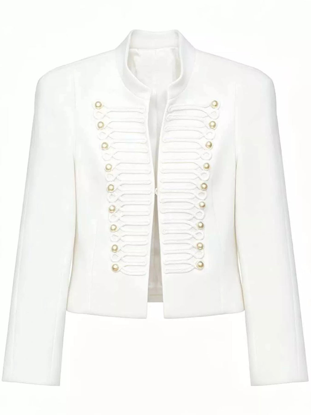 Decorative Button Cropped Jacket