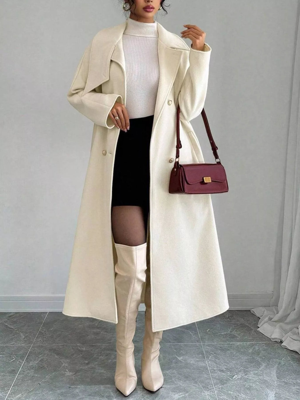 Double-Breasted Longline Coat