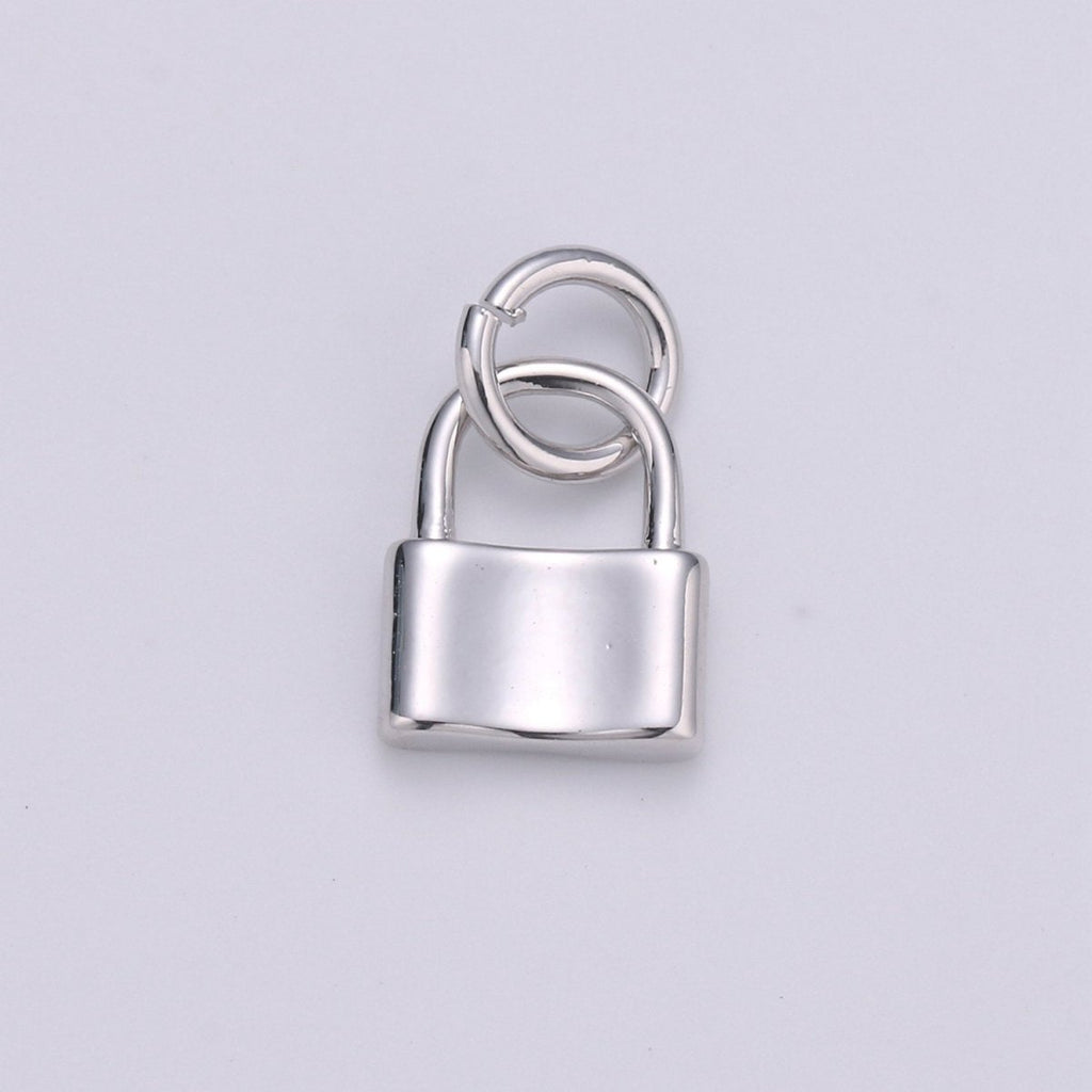 7X10mm Mini Lock Charm in 24K Gold Filled lock charm for earring bracelet necklace, Small Dainty Gold Padlock Charm, Silver Lock Jewelry | D-670, D-671